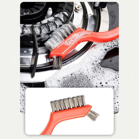 Set (18, 18PCS Wire Scratch Brush Soft Grip for Rust, Dirt & Paint Scrubbing with Deep Cleaning - Stainless Steel Wire)