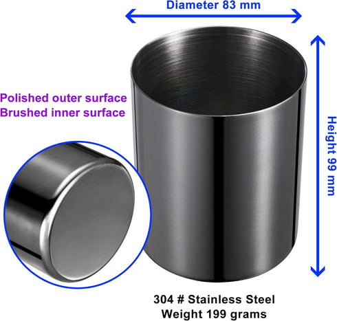 Black Pen Holder for Desk, 304 Stainless Steel Pen Organizer, Pencil Cup, Desktop Stationery Organizer