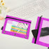 Emelivor Fuchsia Purple Pencil Pouch - 2 Pack Zippered Clear Pencil Case for Office and College Supplies