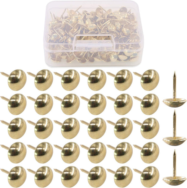 Hilitchi 200-Pieces 7/16''(11mm) Antique Upholstery Nails Tacks - Furniture Tacks, Upholstery Tacks, Thumb Tack Push