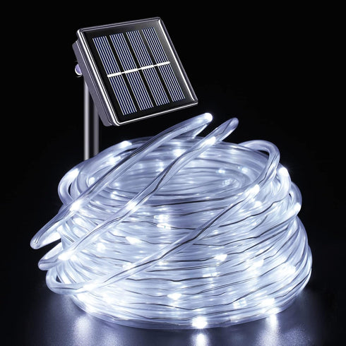 YEGUO Solar Rope Lights Outdoor Waterproof, 66ft 200 LED White String Lights,