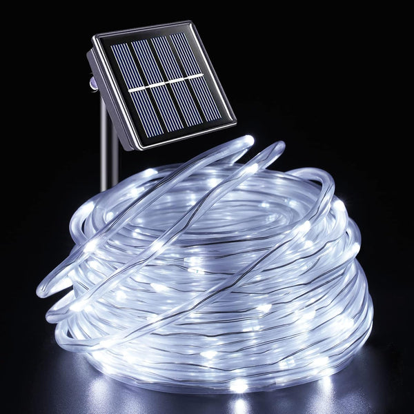 YEGUO Solar Rope Lights Outdoor Waterproof, 66ft 200 LED White String Lights,