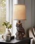 14.25" G-SAFAVA Small Table Lamp for Living Room Farmhouse Bedside Resin Single Lamp with Brown Owl Lamp Shape