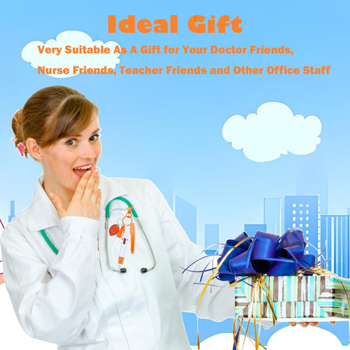Nurse Pen Set - Badge Reel Pen with 6PCS Highlighter, Markers, Keychain Flashlight, and Ball Pen
