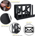 Desktop Letter Holder, Two-Sided Black Metal Cutout Mail Sorter, Envelope Holder for Home Office School
