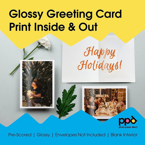 PPD Greeting Card Paper, Printable Blank Cards for Inkjet Printer, 8.5 x 11, 20 Sheets