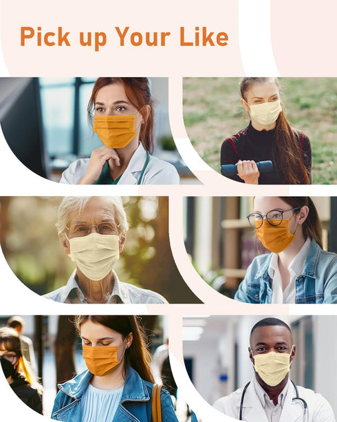 100 Pack, 4 3 Face Masks Disposable Ply ASTM Level Medical Grade, Breathable for Adult Outdoor Protection, Individually