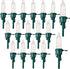 60 Pack Christmas Replacement Mini Bulbs, 3 V LED String Lights for Outdoor Indoor Christmas Tree (Green Base)