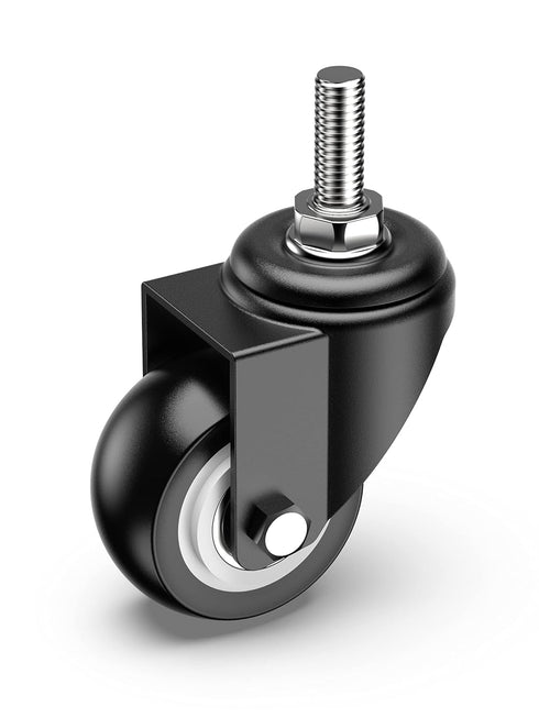 Caster Wheels 2 inch No Brake Stem Casters, 3/8" -16 x 1" Threaded Swivel Casters Set of 4