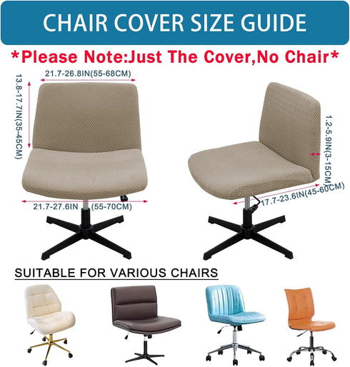 VZLQZJMKY Armless Armless Vanity Chair Cover Criss Cross Chair Cover Elastic Chair Slipcover Chair Covers Office Chair
