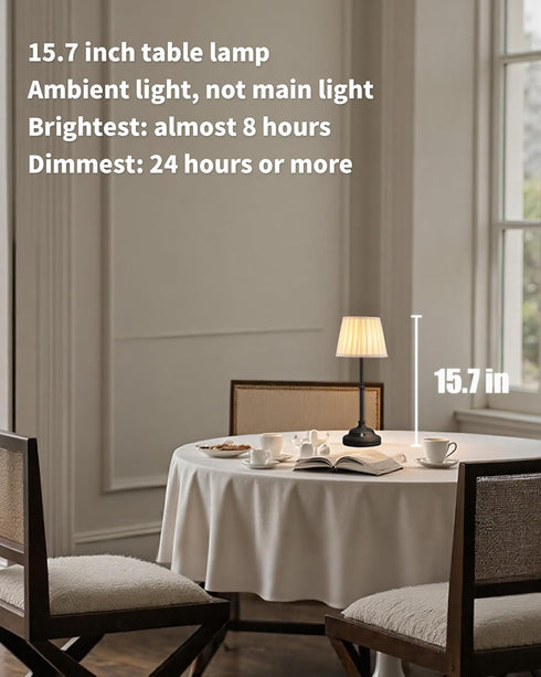 4000mAh Dimmable KDG Cordless LED Table Lamp, Portables Fabric Shade Desk Lamps, Rechargeable Battery Powered Lighting