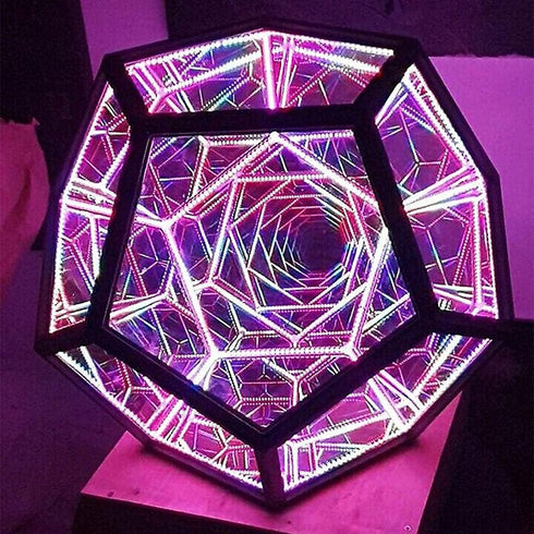 WBTY Dodecahedron Art Light, Space LED Light Adjustable Color Light, Creative Cool Infinite Color Night Light Ambient
