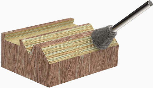Kutzall Original Dove Tail Rotary Burr, 1/8" Shaft, Fine, Wood Carving Bit for Dremel, 3/8" Dia. X 1/2" Length