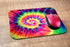 Tie Dye Gaming Mousepad - Abstract Art Colorful Tie Dye Mouse Pad for Computer Desk, 9.5 X 7.9 Inch Non-Slip Rubber