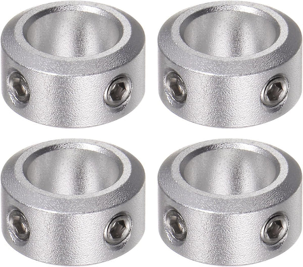 4pcs Shaft Collar, 10mm Bore Aluminum Alloy Set Screw Collars, 16mm OD for Wheel Barrow Axle
