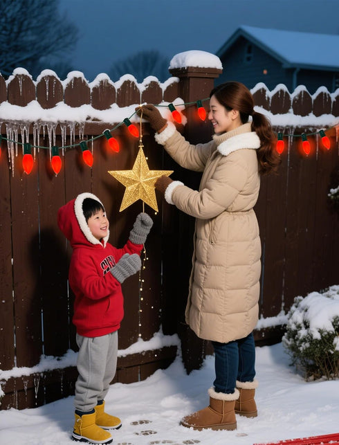 C9 25FT C9 26 Bulbs, LED Red Christmas Lights Outdoor, LED Outdoor String Lights with Shatterproof Red Waterproof
