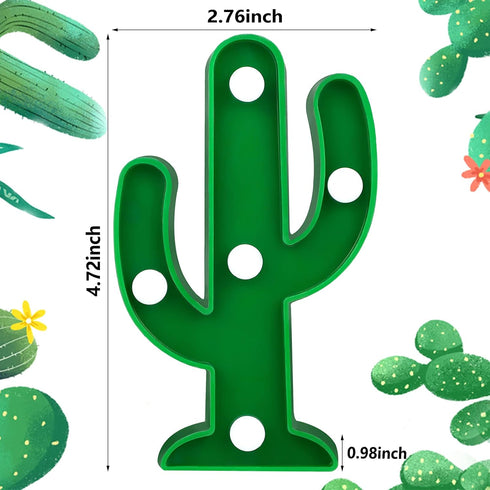 12 Kathfly Pieces Western Party Decor Cactus Light Centerpieces Mexican Fiesta Party Decorations Night LED Tabletop