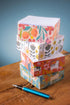 Karma Block Notepad, 500 Sheet Memo Paper Cube, Non-Sticky Memo Pad Cube for Office and Home, Sunset Floral
