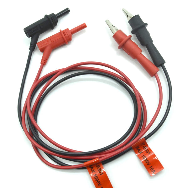 10A 1m Alligator Clip - Banana Plugs Test Lead for Lab Power Supply, A Pair of Red and Black Test Line