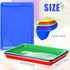 Maitys 15 Pcs Flat Plastic Trays 16.1 x 11.8'' Sensory Storage Tray, Stackable Classroom Bins for Office Home Organizer