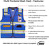 Reflective Safety Vest, Blue Mesh, High Visibility with Pockets and Zipper, Padded Neck, Blue with Yellow Trim