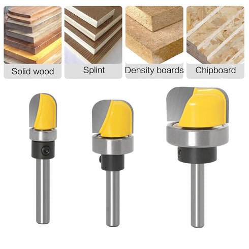Dish Carving Router Bits, 3Pcs 1/4 Inch Shank Bowl and Tray Template Router Bit Set for Woodworkers