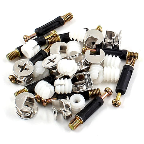 10 Set 40mm Cam Lock Screws for Furniture,3 in 1 Cam Lock Fasteners,Cam Fitting with Dowel and Pre-Inserted Nut for Cabinet Drawer Connecting