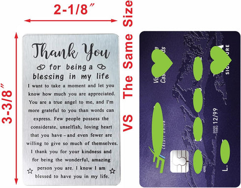 TGCNQ Metal Engraved Card - Thank You Gifts for Women Men - Appreciation Gifts for Friends - Thank You for Being A