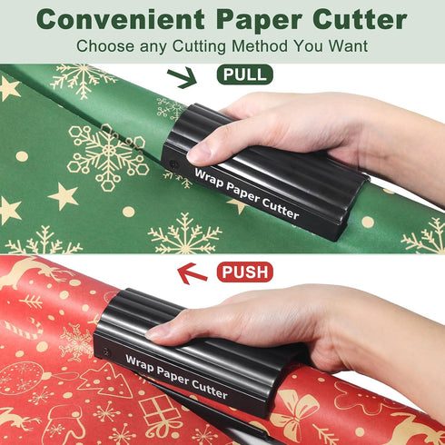 WAMTHUS Wrapping Paper Cutter, Christmas Gift Wrapping Paper Cutter/Kraft Craft Paper Roll Sliding Wrapping Paper