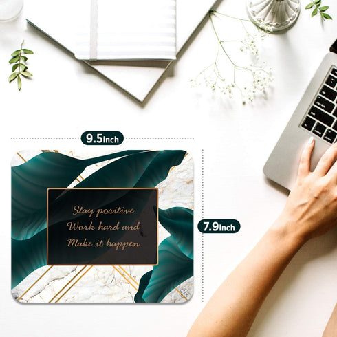Oriday Custom Gaming Mouse Pad, Stay Positive Work Hard Motivational Quote for Work, Golden Tropical