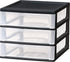 IRIS USA Plastic Stacking Desk Top 3-Drawer Storage Organizer, 1-Pack, for Makeup Vanity, Nail Polish, Bathroom, Office