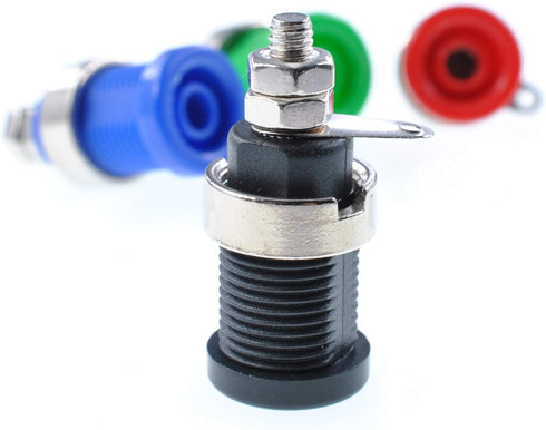 Oiyagai 10 Pcs 4mm Banana Socket Plug, Binding Post with Safety Protection, 5 Colors: Red, Yellow, Black, Blue, Green