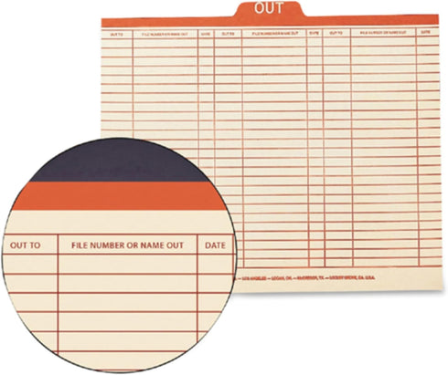 Smead Out Guide Printed Forma Style - 1/5-Cut Tab Center Position, Letter Size, Manila, 100 per Box