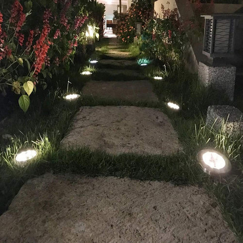ZGWJ Solar Ground Lights - 8 LED Waterproof Garden Lights for Yard Walkway Patio Lawn Decoration