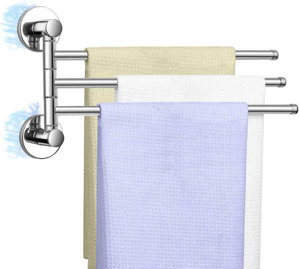 Magnetic Swivel Towel Rack, Stainless Steel 3-Arm Towel Bar, Magnetic Paper Towel