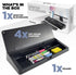 Desktop Dry Erase Board - Glass Dry Erase Board with Black Desk Buddy, Includes Markers and Eraser.