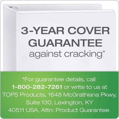 Cardinal 6 Inch Heavy Duty 3 Ring Binder, XtraLife, Locking Slant-D Rings, Holds 1,300 Sheets, White