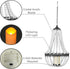 BAYN 27H Hanging Candle Chandelier Outdoor, Battery Operated Clear Acrylic Beaded Chandelier with Flickering Led Candle