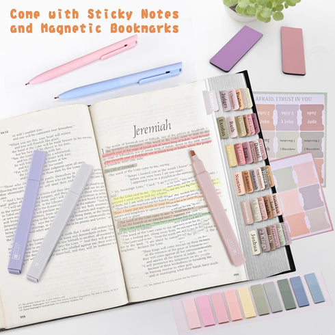 NIGHTNOOK 12 6 90 Set Bible Journaling Kit, Include Bible Highlighters and Pens No Bleed, Laminated Bible Tabs