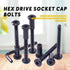 Swpeet 25Pcs M6x55mm Carbon Steel Black Hex Drive Socket Cap Bolts Assortment Kit with 1 Allen Wrench