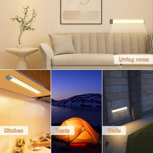 54 Counter Closet (2 Pack) LEPOTEC LED Under Lighting, Motion Kitchen Cabinet Light, Battery Operated Lights
