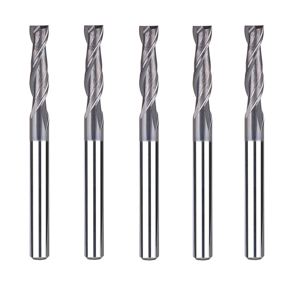 SpeTool 5Pcs 2-Flute Square Nose Carbide End Mill, 1/8 Inch Router Bit with 1/8 inch Shank, CNC Machine Tools, TiAlN