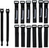 Reusable Cinch Straps Combo Pack, 12 Pack, Multipurpose Quality Hook and Loop Securing Straps, Plus 2 Free Ties