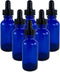 Super Z Outlet Glass Bottles with Glass Eye Dropper, 1oz, for Essential Oils, 6 Pack, Cobalt Blue