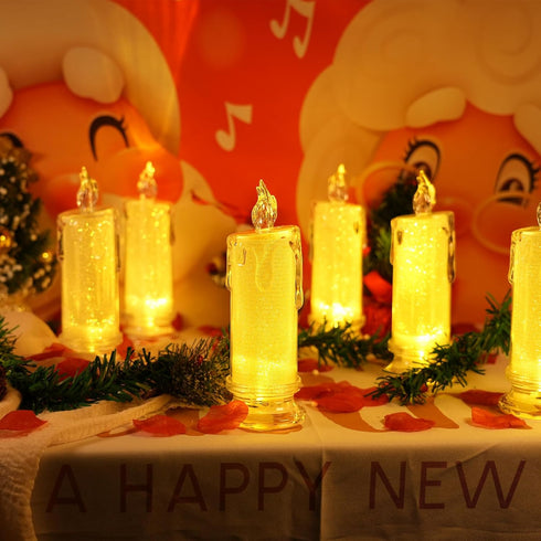 4PCS White LED Flameless Pillar Candles, Battery Operated Fake Candles, 2.5" x 7" for Valentine's Day Wedding Decor