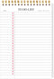 To Do List Notepad, Undated Daily Planner with Checklist, Spiral Waterproof Cover, Pink, 52 Sheets, 5.5"*8.3" A5 Size