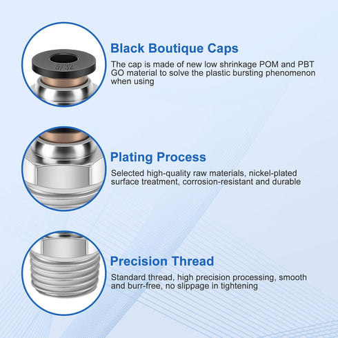 12 Pcs Push to Connect Fittings 5/32 Inch Tube OD x 1/4 Inch NPT Thread for Pneumatic Air Line