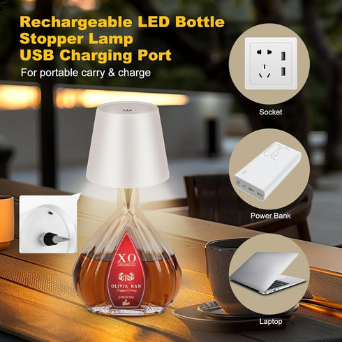 Lamp,2025 3 1pc) Wireless Bottle New Color Rechargeable Wine Bottle Lights for Bars Restaurants (White