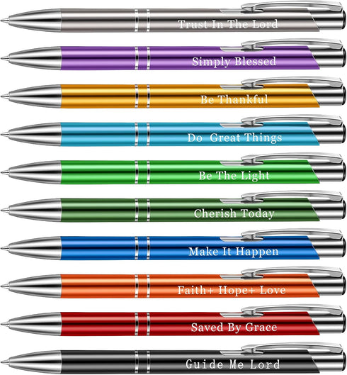 Zonon 10 Pieces Bible Verse Ballpoint Pen - Inspirational Christian Scripture Quote Pen for Women Men