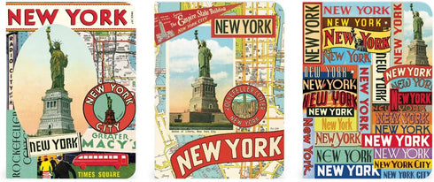 Cavallini Mini Notebooks, New York, 4 x 5, 3 Mini Notebooks